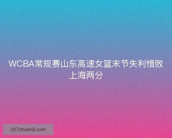 WCBA常规赛山东高速女篮末节失利惜败上海两分